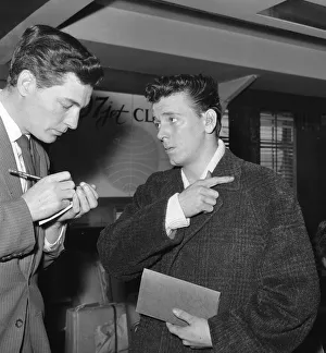 American and roll singer Gene Vincent pictured at London airport as he prepares to fly