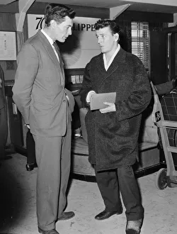 American and roll singer Gene Vincent pictured at London airport as he prepares to fly