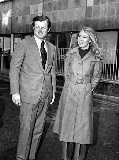 American senator Edward Kennedy pictured with his wife Joan on arrival at Heathrow