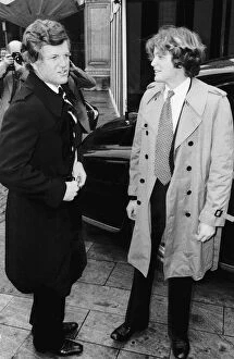 00097 Collection: American Senator Edward Kennedy with his son in London during a visit to Britain
