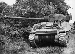01459 Collection: An American Sherman tank on the British front in Normandy, Northern France