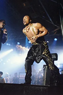 Pants Prints: American singer MC Hammer performs in concert at the Whitley Bay Ice Rink, Tyne and Wear