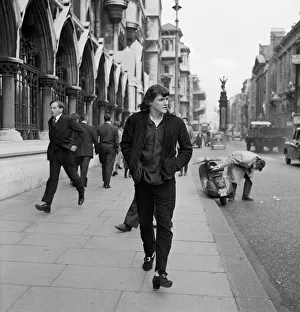 American singer P. J. Proby pictured outside the law courts after his visit to the high