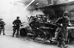 American soldiers of the 4th division command by general Lighting Joe Collins