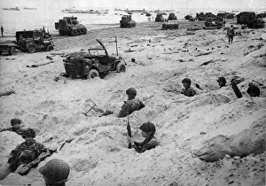 Jeep Prints: American soldiers, members of the Allied Expeditionary Force which made the initial