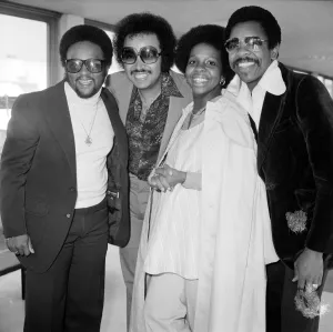 American soul singer Gladys Knight with her backing group The Pips consisting of l-R
