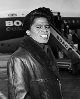 Images Dated 20th August 2015: American soul singer James Brown arrives at london Airport before appearing on the ready