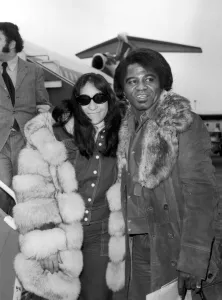 00089 Prints: American soul singer James Brown arrives at london Airport March 1973