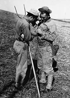 Crops Prints: American troops take a break from their intensive training whilst in England to help