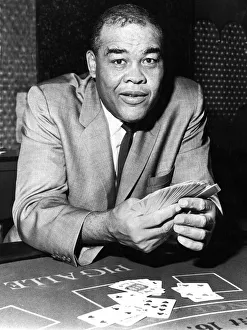 Card Games Prints: American former world champion heavyweight boxer Joe Louis