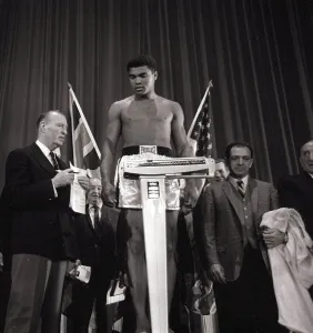 American world champion heavyweight boxer Muhammad Ali, formerly known as Cassius Clay