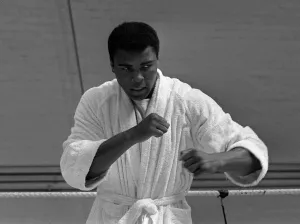 American world champion heavyweight boxer Muhammad Ali, formerly known as Cassius Clay