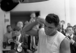 American world champion heavyweight boxer Muhammad Ali, formerly known as Cassius Clay