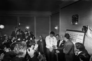 American world champion heavyweight boxer Muhammad Ali (formerly Cassius Clay