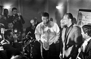 American world champion heavyweight boxer Muhammad Ali (formerly Cassius Clay