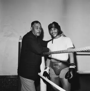 01401 Prints: American former world heavyweight boxing champion Joe Louis (left