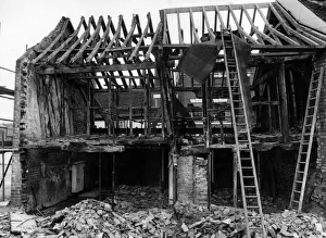 Restorations Prints: Ancient timbers exposed in the restoration of old property in Spon Street, Coventry
