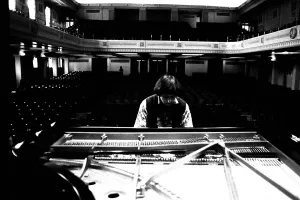 Andre Previn at the City Hall in Newcastle where he will conduct the Northern Sinfonia in