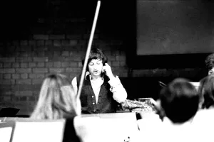 Andre Previn during rehearsals with the Northern Sinfonia for the City Hall Concert