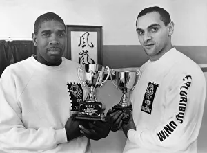 Andrew Boyce (left) and Alfie Lewis with their World Association of Kickboxing