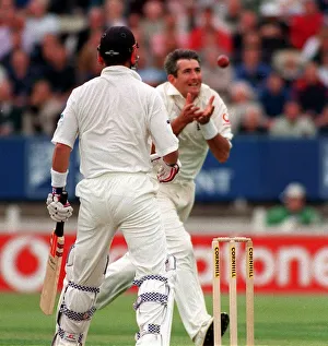 Andrew Caddick and Brian McMillan Cricket Players July 1999 during first day of