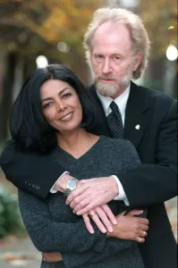 Andrew Loog Oldham former Rolling Stones Manager with wife Esther Farfan November 1998