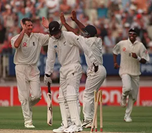 Andy Caddick cricket player of england july 1999 Celebrates after he takes