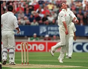 Images Dated 1st July 1999: Andy Caddick Of England celebrates June 1999 during First Test match against New