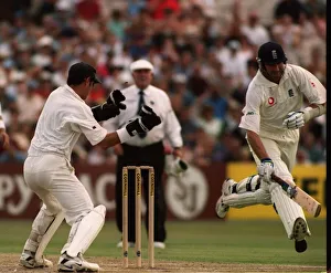 Andy Caddick is run out in Aug 99, in the England v New Zealand cricket match