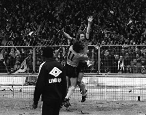 Wanderers Collection: Andy Gray celebrating after a goal for Wolves against Nottingham Forest in
