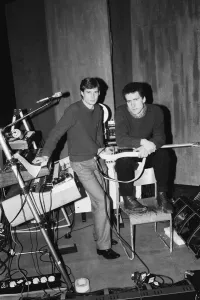 Andy McCluskey and Paul Humphreys (on keyboards) of the band Orchesteral Manouevers In