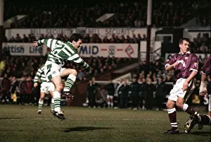Hearts Prints: Andy Walker scores goal past Gary MacKay Hearts Celtic Tynecastle Scottish league