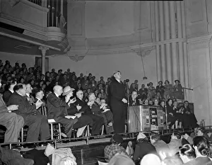 Aneurin Bevan Labour Party MP seen here address a political meeting in Cambridge Circa