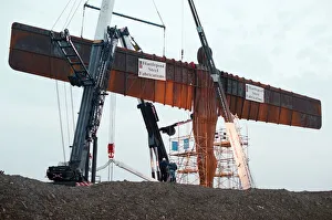 The Angel of the North is erected in Gateshead by staff from Hartlepool Fabrications