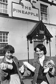 Angela Duffy and Michelle Whitley who helped with the graffiti clean up of the Pineapple