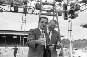 Arsenal Prints: Angelo Dundee (left) manager of World Heavyweight Champion Cassius Clay seen here during