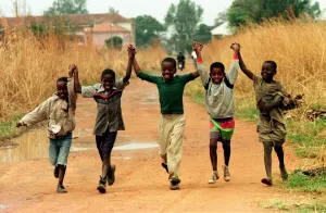 Webpix2005 Prints: Angola Landmines 1997 Children now can play on the minefield Princess Diana walked