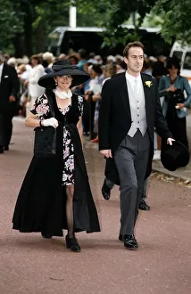 Angus Deayton Actor and TV Presenter with unidentified woman attends Sarah Amstrong Jones