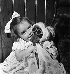 00020 Prints: Animal : Children : Friendships a little girl (Carol Bolton) with her pet dog