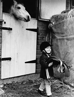 00000 Prints: Animals - Children with Horses. Loaded up: Horse-lover Donna gets saddled with a big