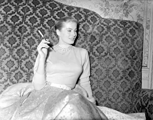 Anita Ekberg seen here attending a Press reception in London