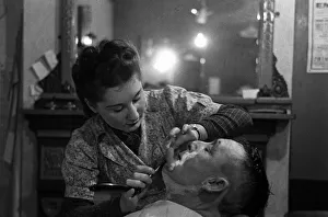 Ann Freedman Girl Barber working during WW2 - 1941 Women doing mens jobs during
