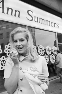 Ann Summers, the shop secretary at the opening of the sex supermarket named after her