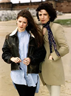 Anna Friel Actress and Marie Francis on a holiday out at seaside who play Lesbian