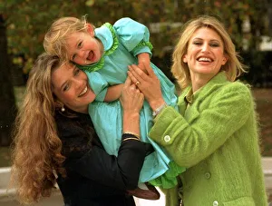 Annabel Croft former tennis star with daughter Amber and model actress Paula Hamilton