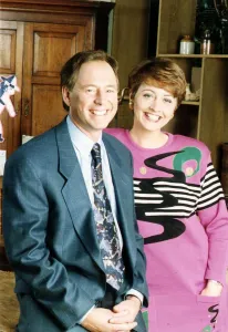 Anne Diamond TV Presenter TVAM with co-presenter Nick Owen