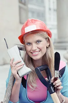 Promoting Prints: Anneka Rice TV Presenter promoting her new series Challenge. 30th August 1989