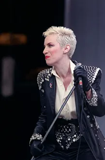Annie Lennox of Eurythmics at Mandela Concert June 1988 singing at Wembley