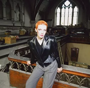 Images Dated 26th August 2015: Annie Lennox standing in church 1983