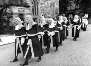 Judges Prints: The annual parade of judges on their way to Durham Cathedral for the service of Matins